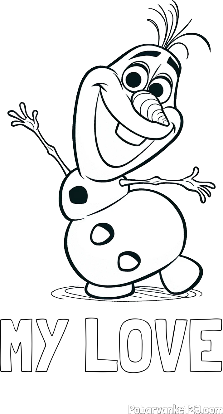 Pobarvanka imena MY LOVE in pobarvanka Olaf