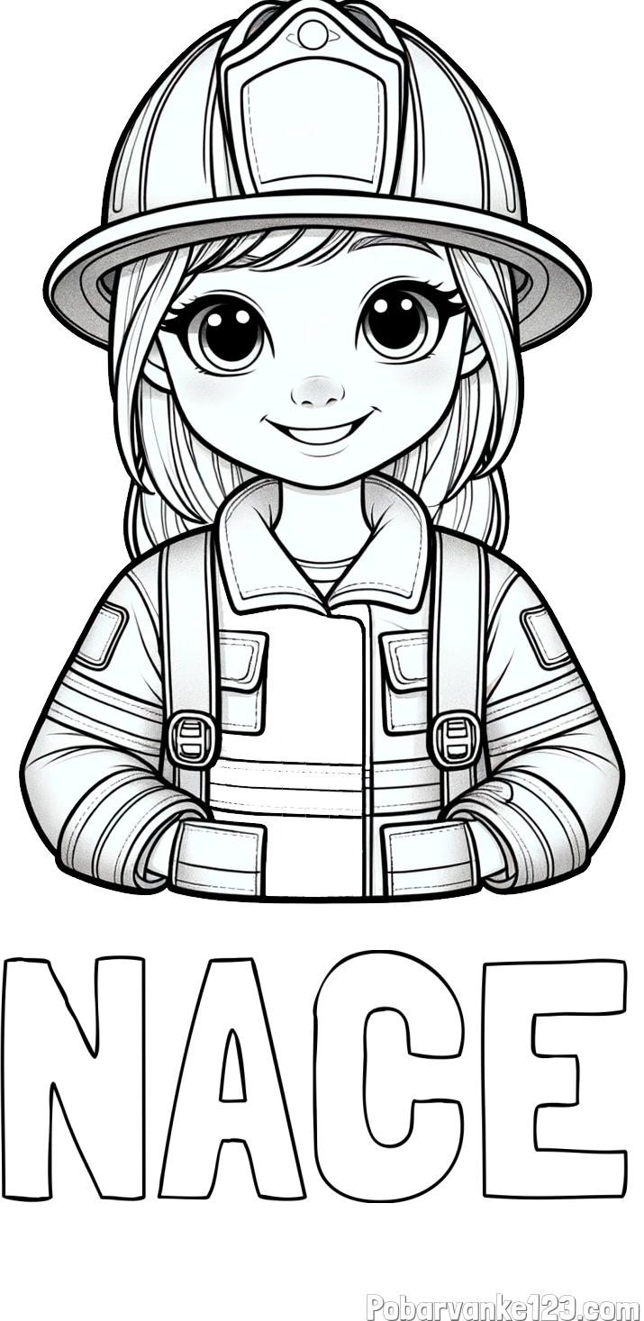 Pobarvanka imena NACE in pobarvanka ljubke gasilke