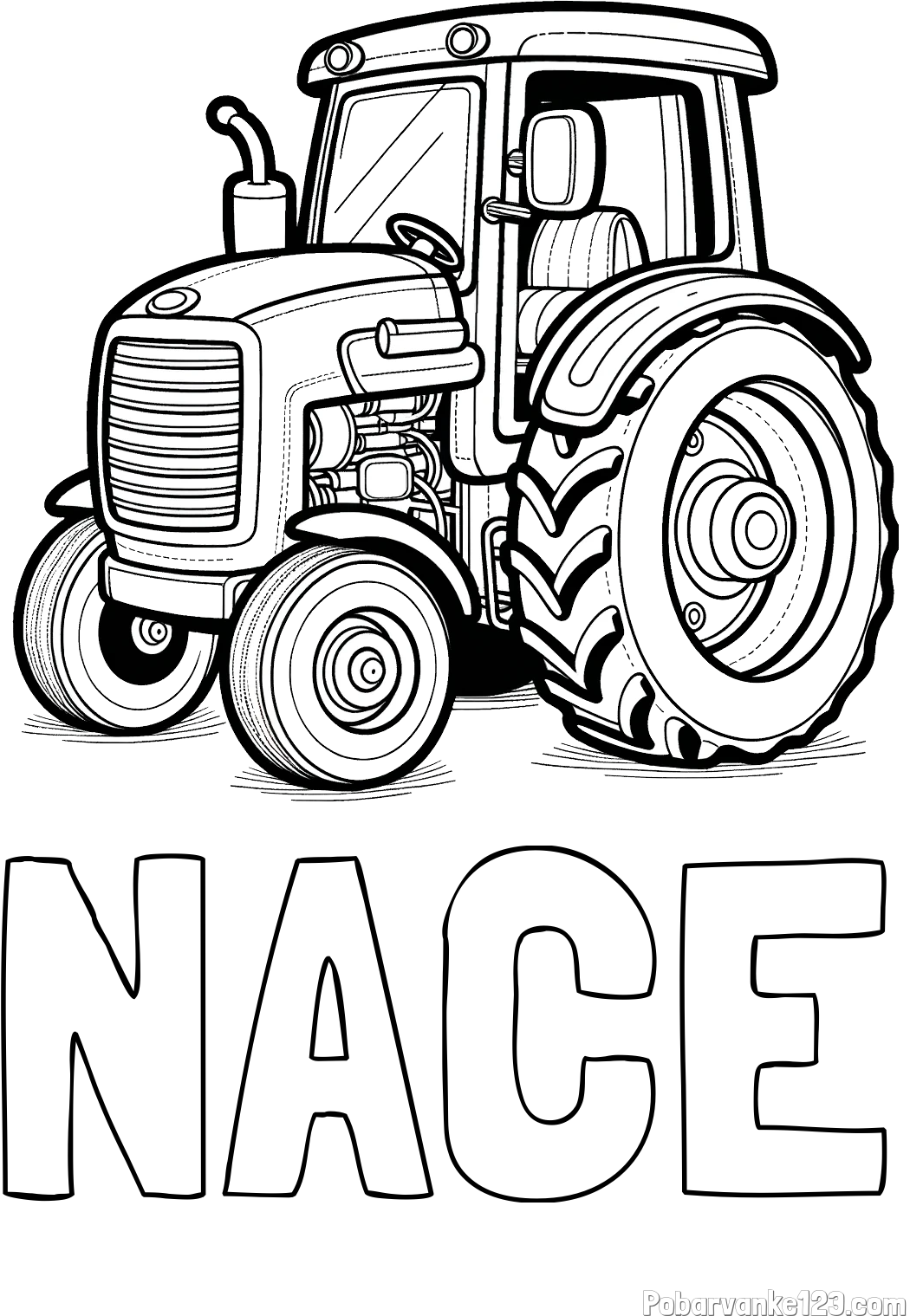 Pobarvanka imena NACE in pobarvanka starega, a lepega traktorja