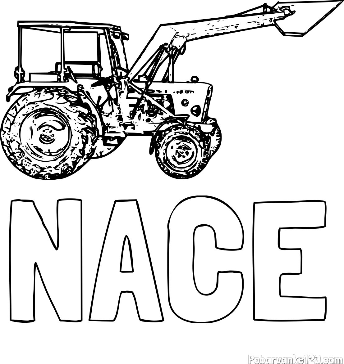 Pobarvanka imena NACE in pobarvanka starega traktorja