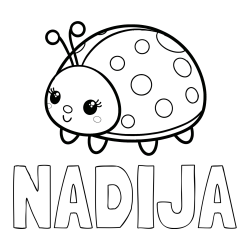 Online izdelana pobarvanka - Pobarvanka imena NADIJA in pobarvanka ljubke pikapolonice