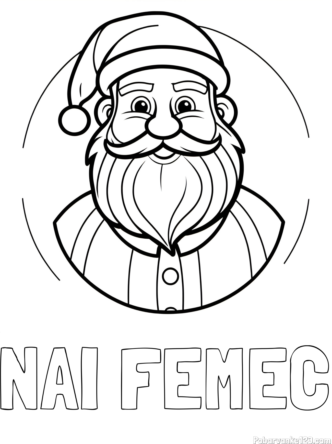 Pobarvanka imena NAI FEMEC in otroška pobarvanka veselega Božička