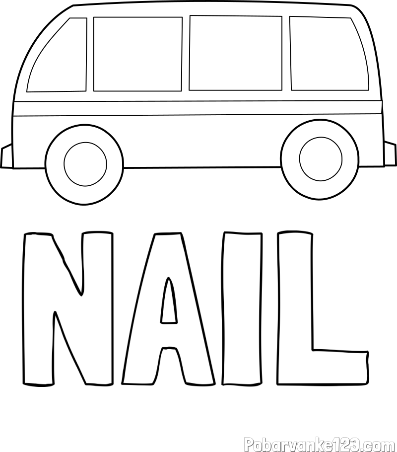 Pobarvanka imena NAIL in avtobus