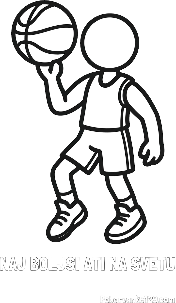 Pobarvanka imena NAJ BOLJŠI ATI NA SVETU in otroška pobarvanka košarkarja