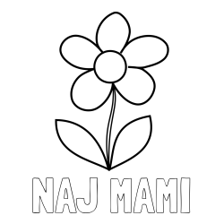 Online izdelana pobarvanka - Pobarvanka imena NAJ MAMI in otroška pobarvanka rože