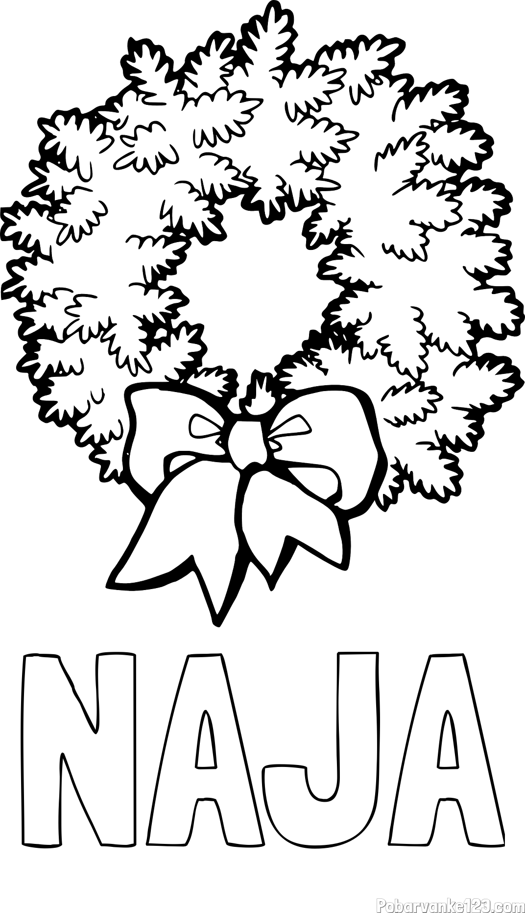 Pobarvanka imena NAJA in adventni venček