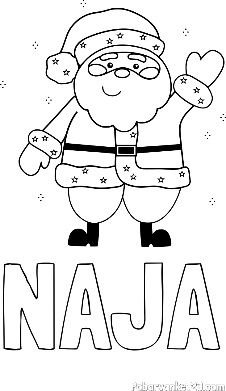 Pobarvanka imena NAJA in pobarvanka božička