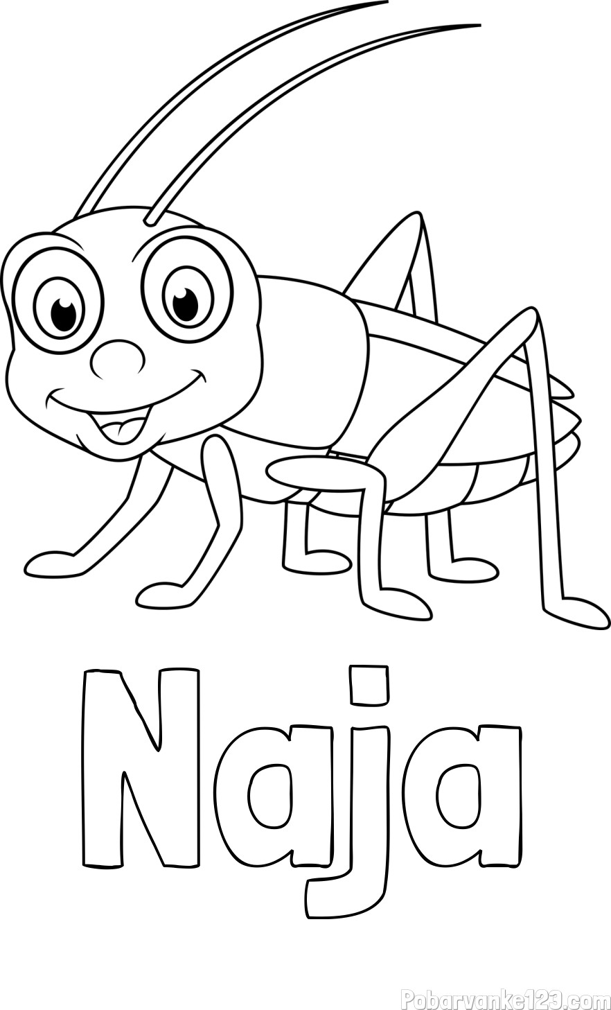 Pobarvanka imena Naja