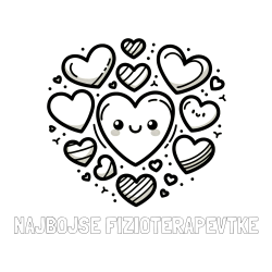 Online izdelana pobarvanka - Pobarvanka imena NAJBOJŠE FIZIOTERAPEVTKE in pobarvanka srčkov