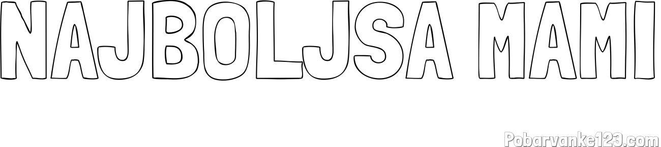 Pobarvanka imena NAJBOLJŠA MAMI