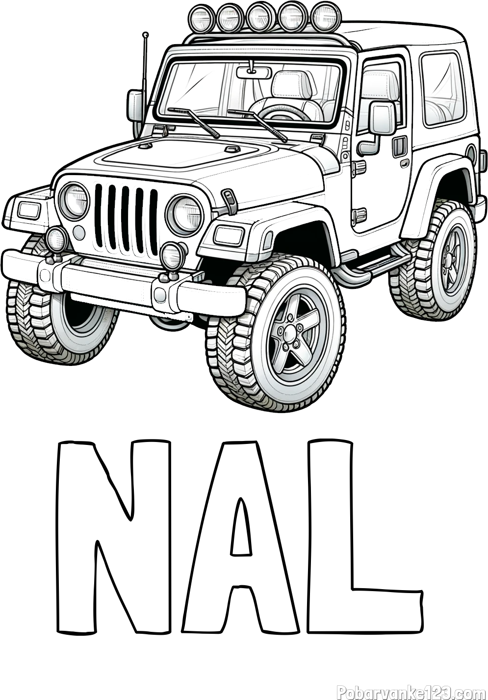 Pobarvanka imena NAL in pobarvanka džipa