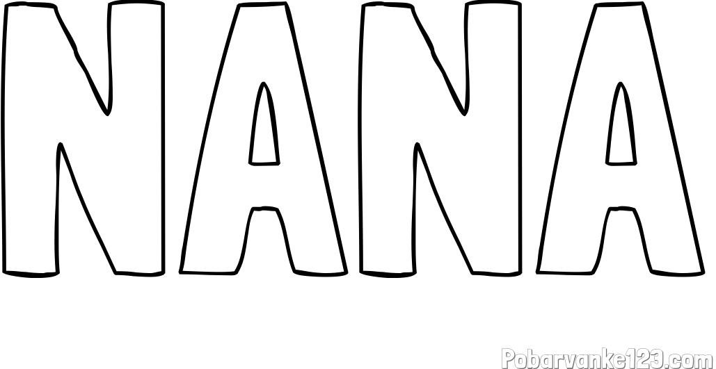 Pobarvanka imena NANA