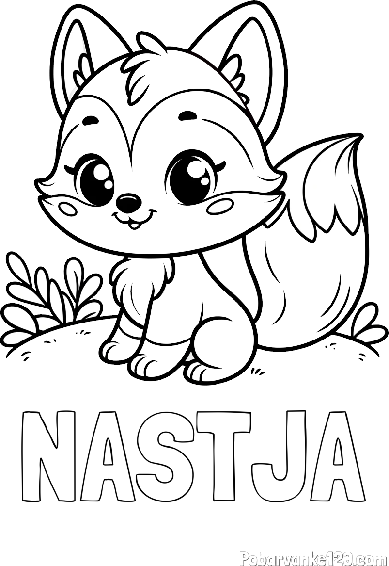 Pobarvanka imena NASTJA in pobarvanka lisičke