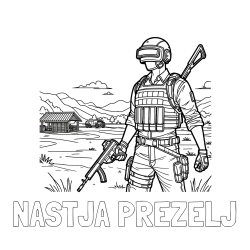 Online izdelana pobarvanka - Pobarvanka imena NASTJA PREZELJ in otroška PUBG pobarvanka