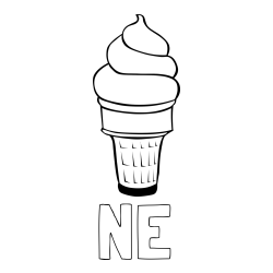 Online izdelana pobarvanka - Pobarvanka imena NE in pobarvanka sladoled