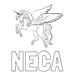 Online izdelana pobarvanka - Pobarvanka imena NECA in lepa pobarvanka samoroga