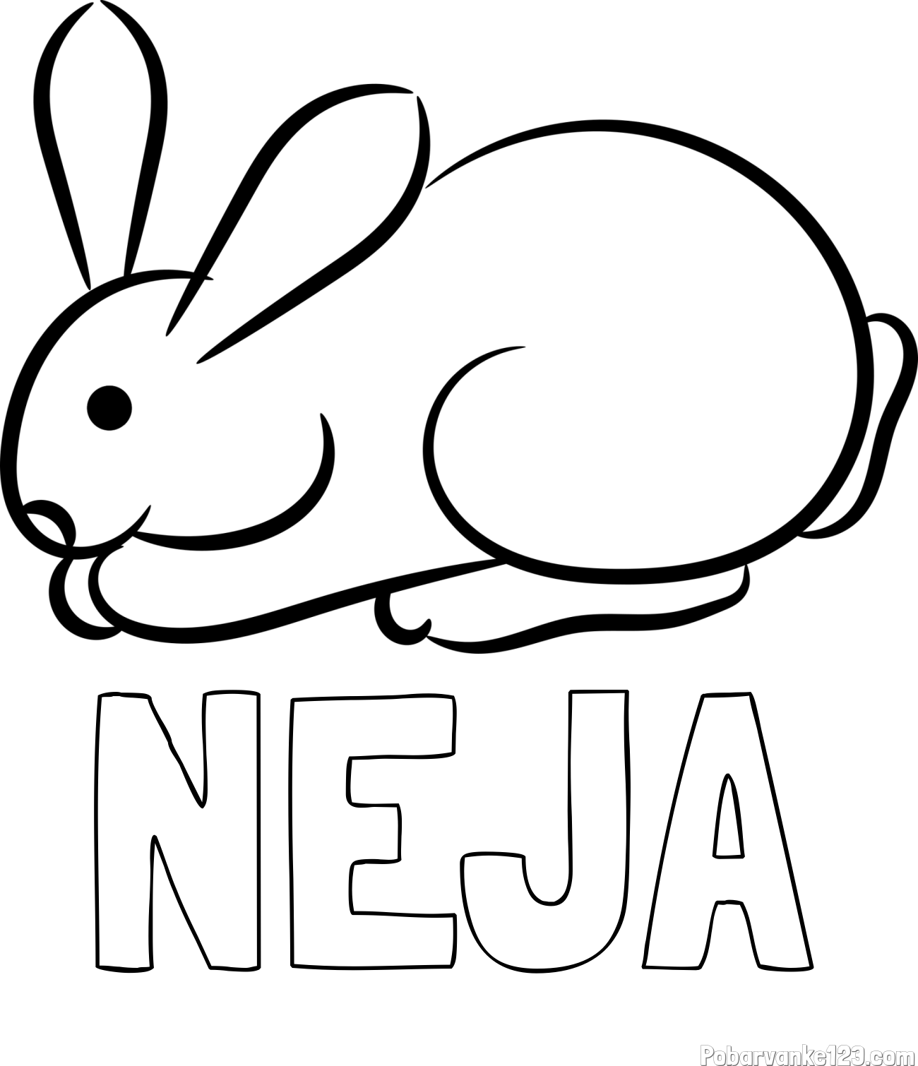 Pobarvanka imena NEJA in pobarvanka majhnega zajčka