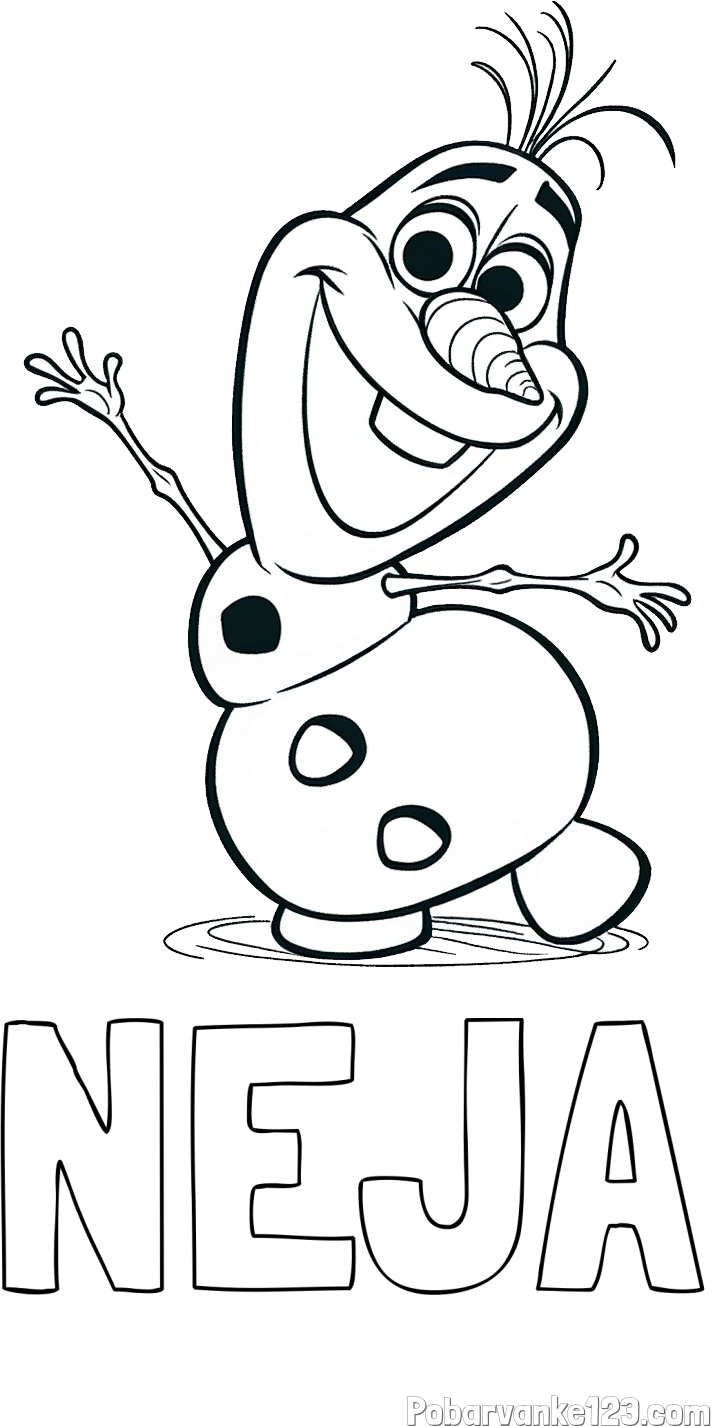Pobarvanka imena NEJA in pobarvanka Olaf