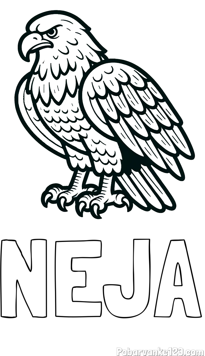 Pobarvanka imena NEJA in pobarvanka orla