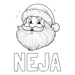 Pobarvanka imena NEJA in pobarvanka simpatičnega Božička
