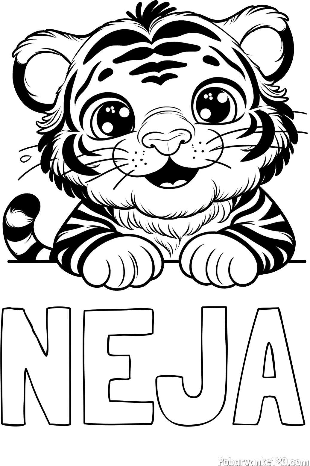 Pobarvanka imena NEJA in pobarvanka tigrček