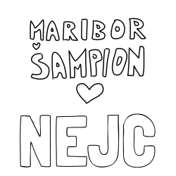 Pobarvanka imena NEJC in pobarvanka MARIBOR ŠAMPION