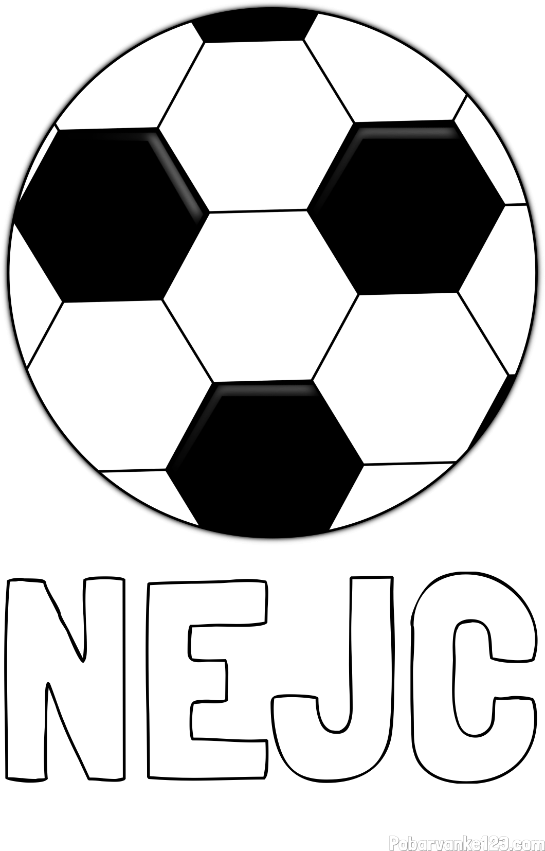 Pobarvanka imena NEJC in pobarvanka nogometne žoge