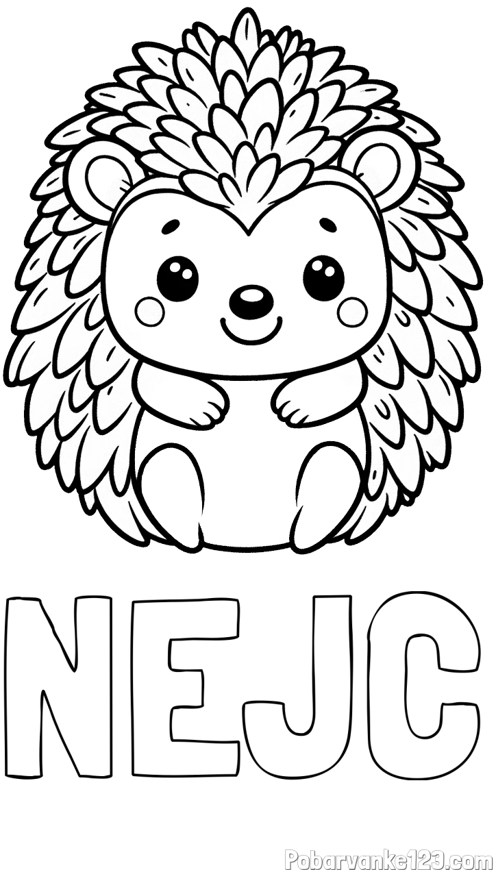 Pobarvanka imena NEJC in pobarvanka prikupnega ježa