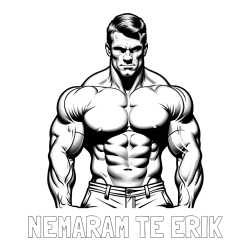 Online izdelana pobarvanka - Pobarvanka imena NEMARAM TE ERIK in pobarvanka bodybuilder-ja