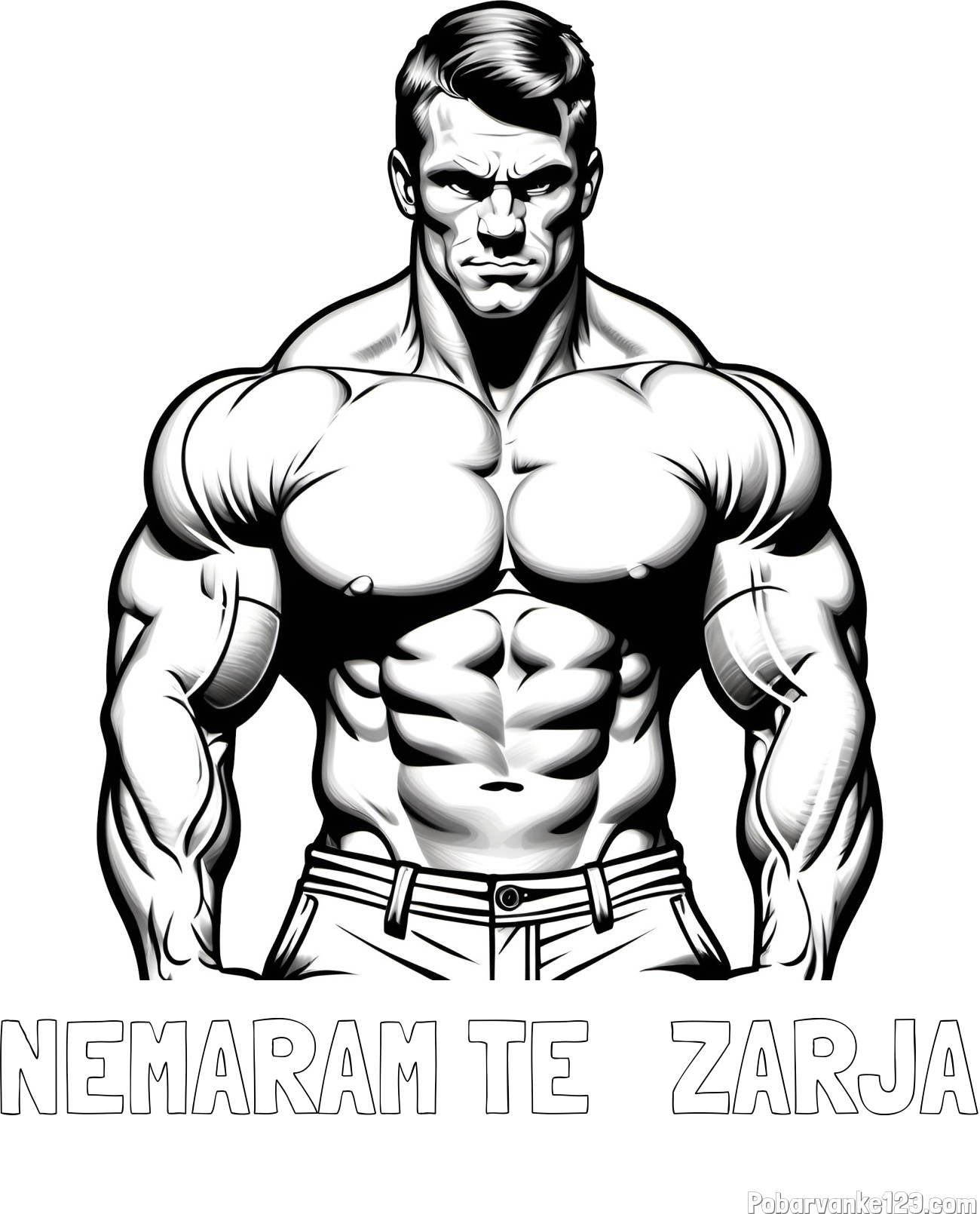 Pobarvanka imena NEMARAM TE   ZARJA in pobarvanka bodybuilder-ja