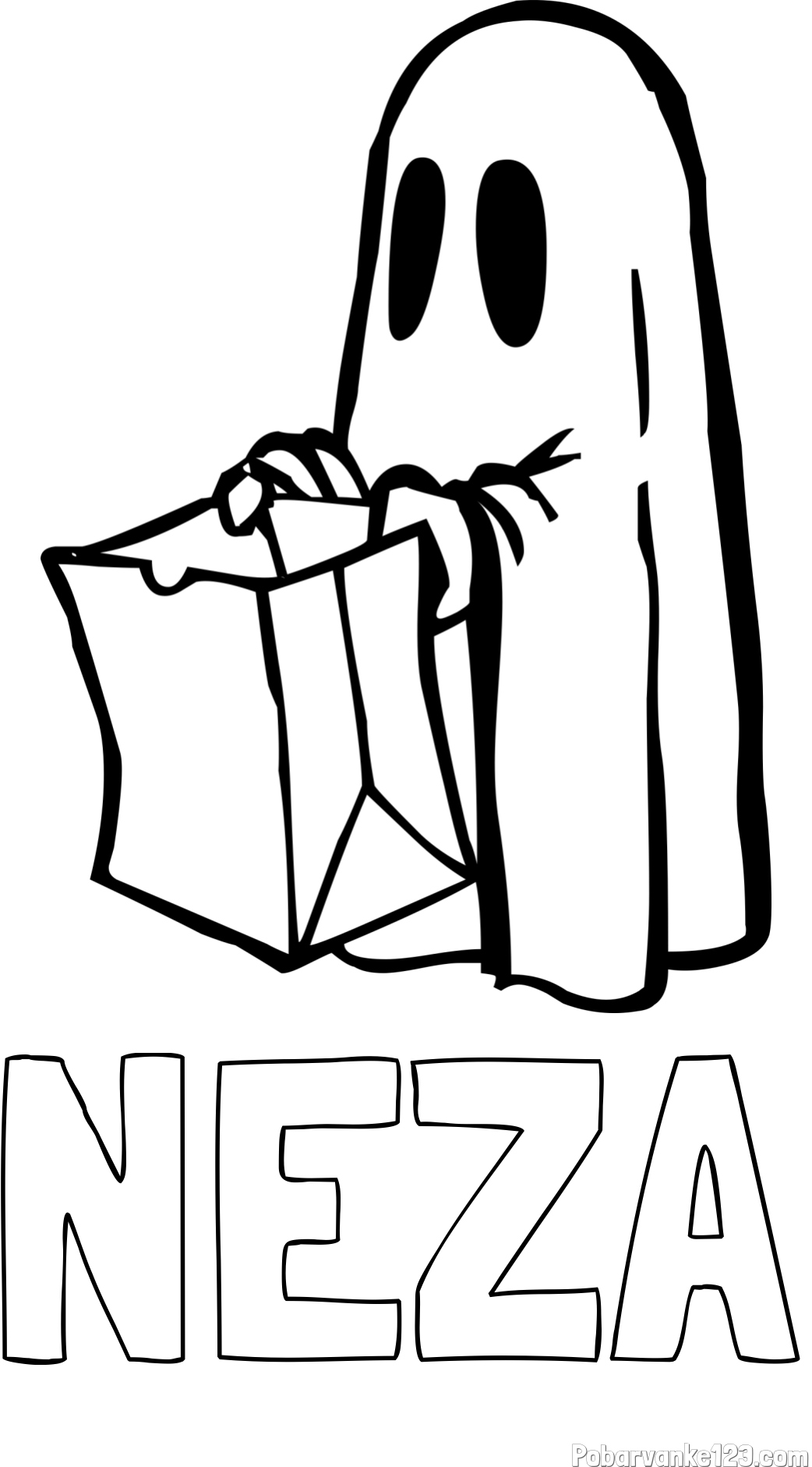 Pobarvanka imena NEŽA in otroška pobarvanka duhca