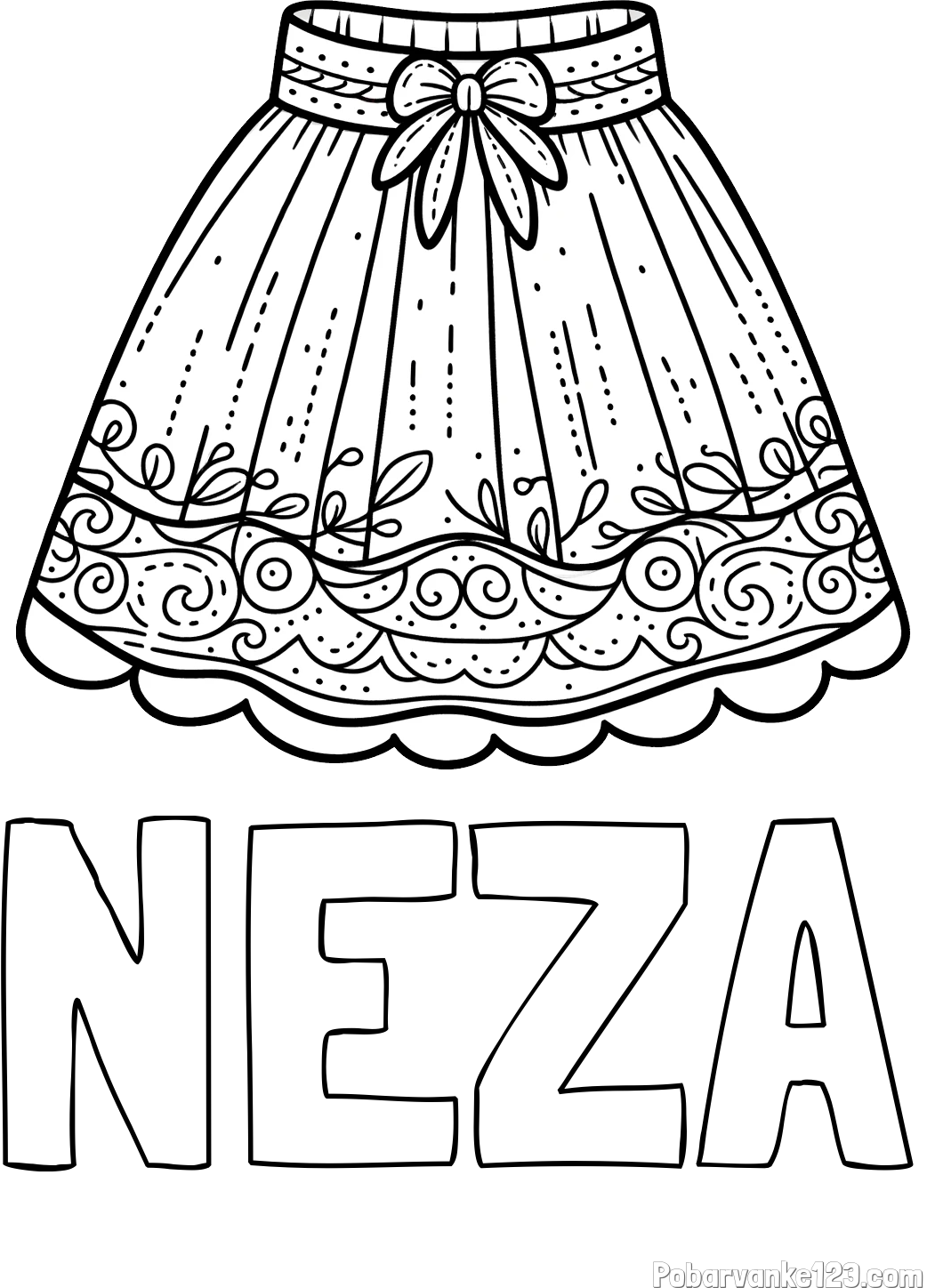 Pobarvanka imena NEŽA in pobarvanka ženskega krila