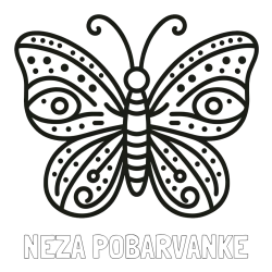 Online izdelana pobarvanka - Pobarvanka imena NEŽA POBARVANKE in preprosta pobarvanka metulja