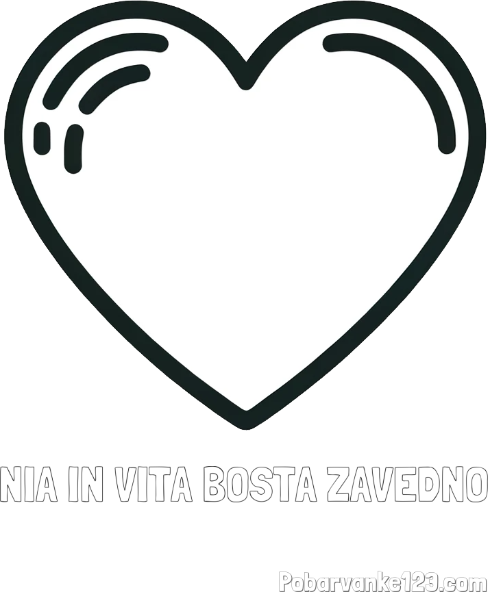 Pobarvanka imena NIA IN VITA BOSTA ZAVEDNO in pobarvanka lepega srčka