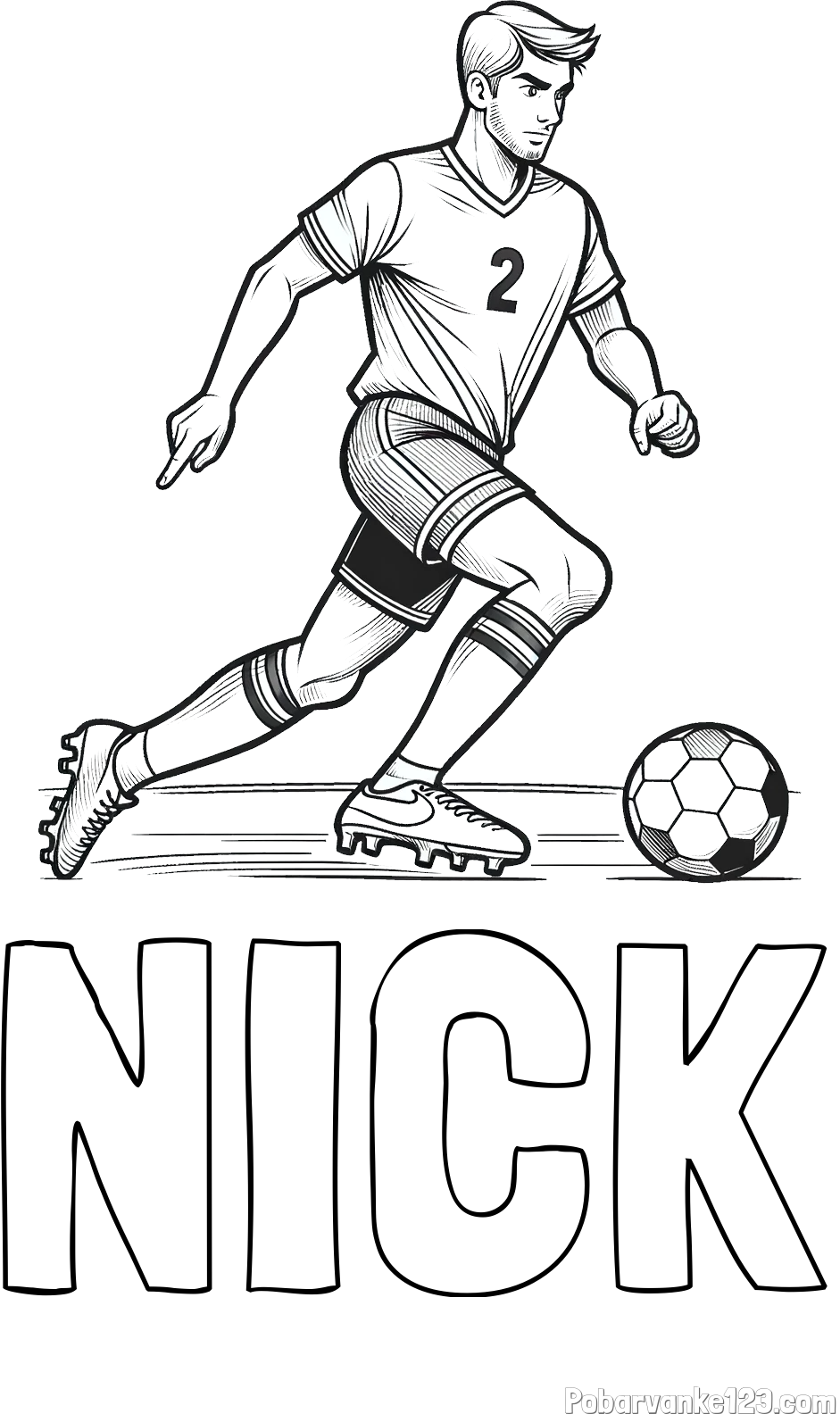 Pobarvanka imena NICK in pobarvanka nogometaša