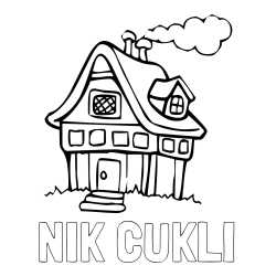 Online izdelana pobarvanka - Pobarvanka imena NIK ČUKLI in pobarvanka prikupne hiške