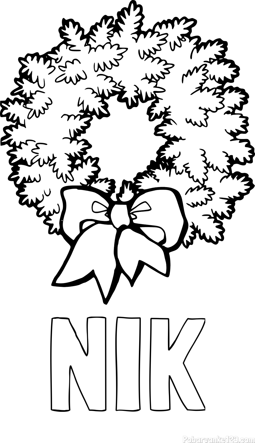 Pobarvanka imena NIK in adventni venček