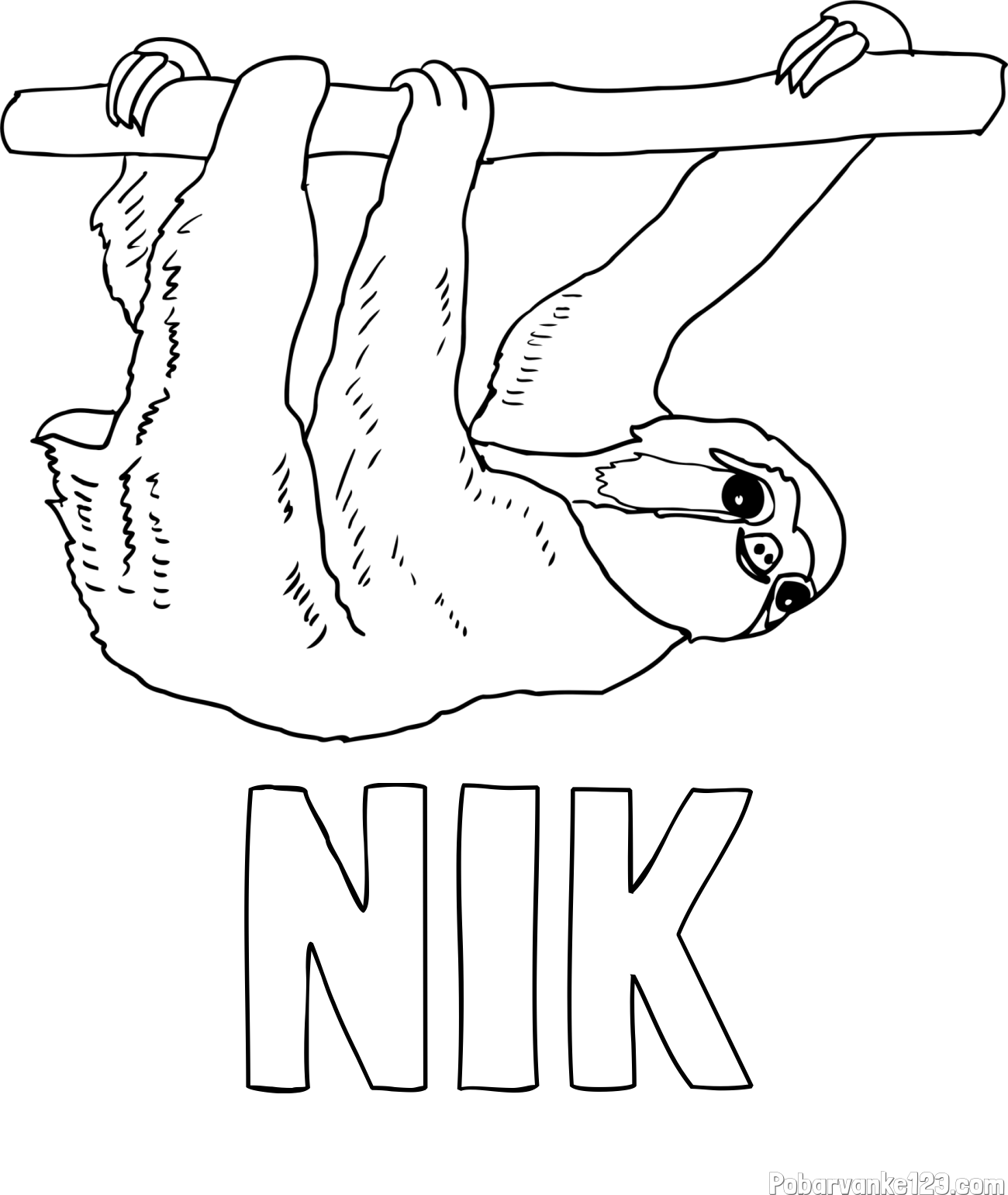 Pobarvanka imena NIK in pobarvanka lenivca