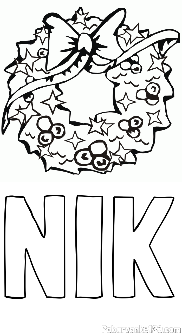 Pobarvanka imena NIK in pobarvanka lepega adventnega venčka