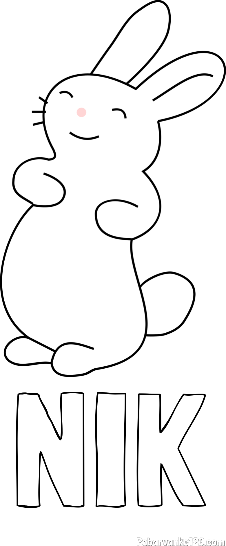 Pobarvanka imena NIK in pobarvanka nasmejanega zajčka