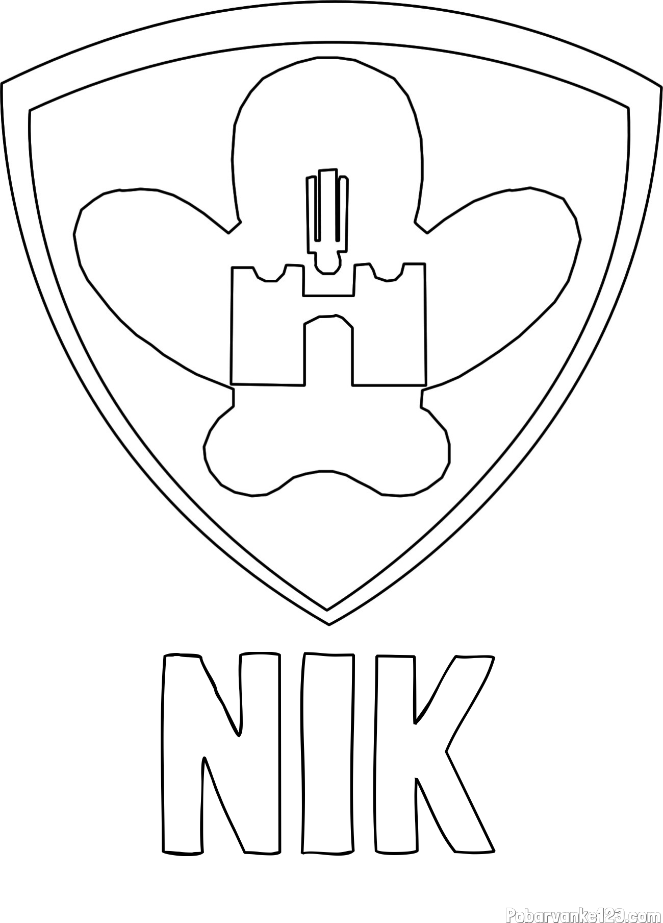 Pobarvanka imena NIK in pobarvanka NK Maribor (grb)