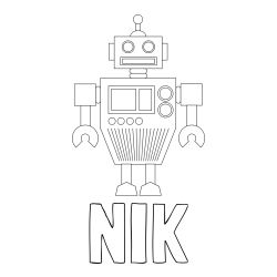 Pobarvanka imena NIK ter robota