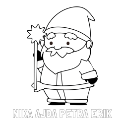 Pobarvanka imena NIKA AJDA PETRA ERIK in dedek Mraz