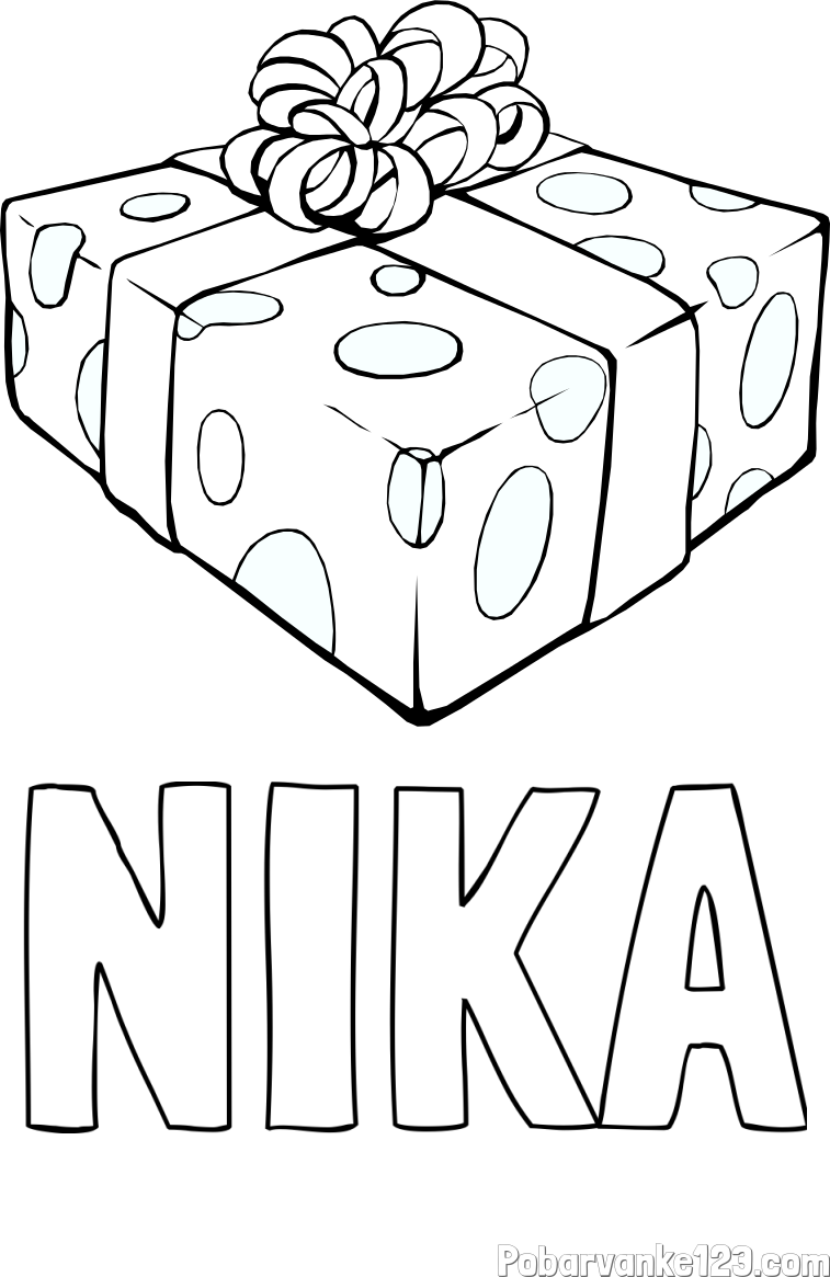 Pobarvanka imena NIKA in božično darilo