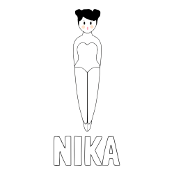 Pobarvanka imena NIKA in enostavna pobarvanka baletke
