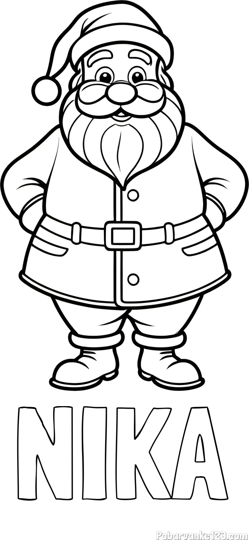 Pobarvanka imena NIKA in pobarvanka stoječega Božička