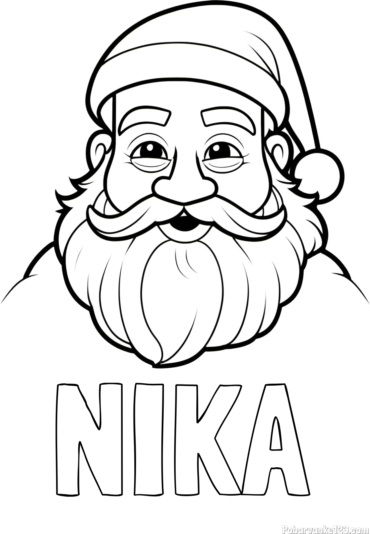 Pobarvanka imena NIKA in pobarvanka utrujenega Božička