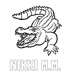 Pobarvanka imena NIKKI M.M.  in pobarvanka krokodila