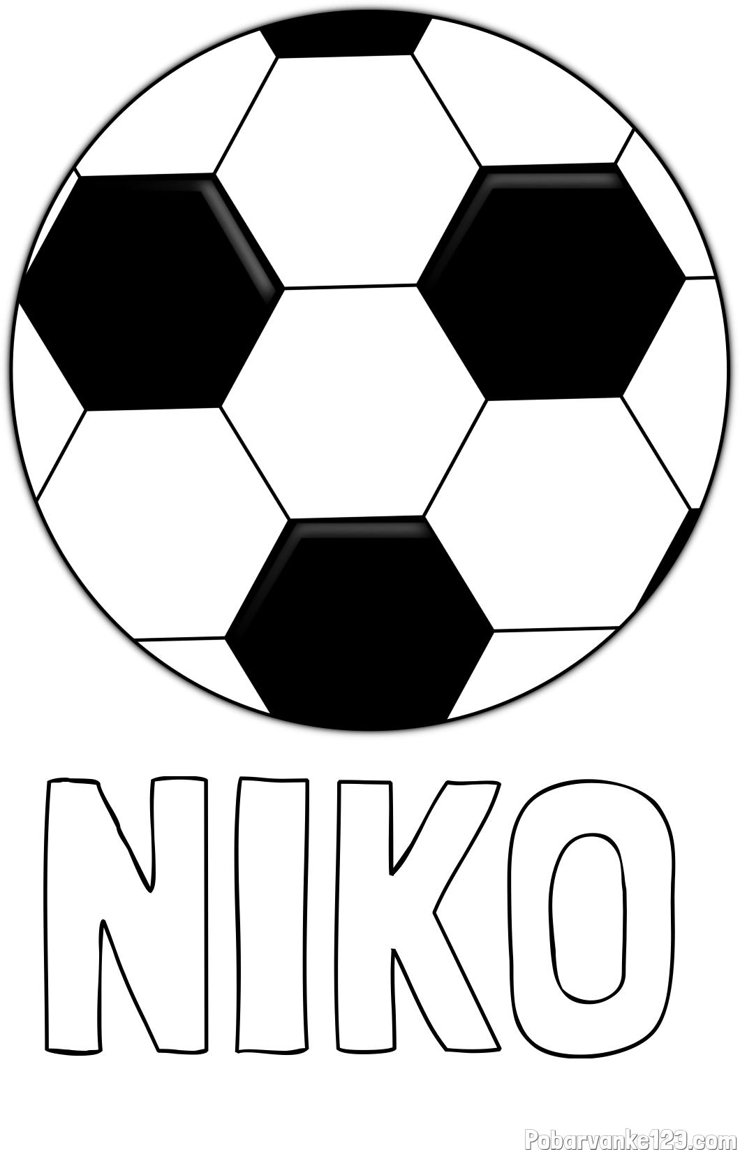 Pobarvanka imena NIKO in pobarvanka nogometne žoge