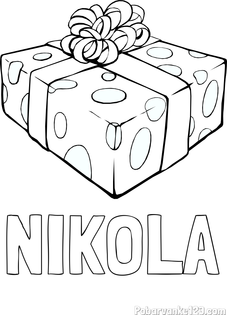 Pobarvanka imena NIKOLA in božično darilo